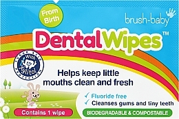 Одноразові дитячі дентальні серветки "DentalWipes" - Brush-Baby — фото N2