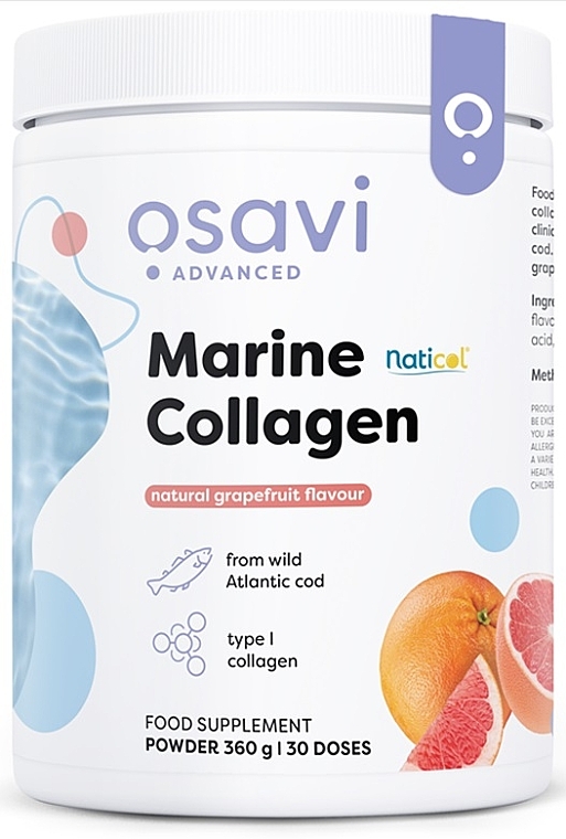 Морський колаген зі смаком грейпфрута - Osavi Marine Collagen Wild Cod Grapefruit — фото N1