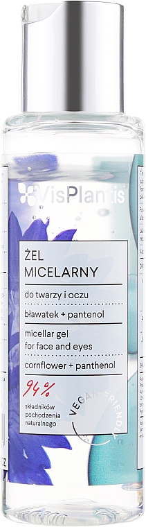 Мицеллярный гель с экстрактом василька и пантенолом - Vis Plantis Herbal Vital Care Micellar Gel
