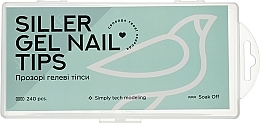Гелевые типсы для наращивания "Овал", прозрачные - Siller Professional Gel Nail Tips — фото N1