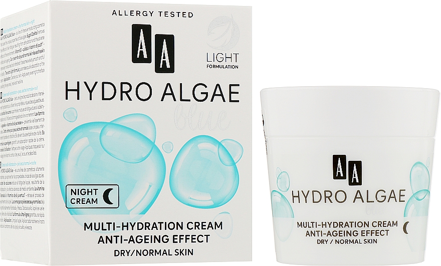 Питательный крем для сухой кожи лица - АА Hydro Algae Blue Mourishing Cream — фото N2