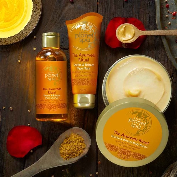 Розгладжувальна маска для обличчя "Аювердичний ритуал" - Avon Planet Spa The Ayurveda Ritual Soothe & Balance Face Mask — фото N5