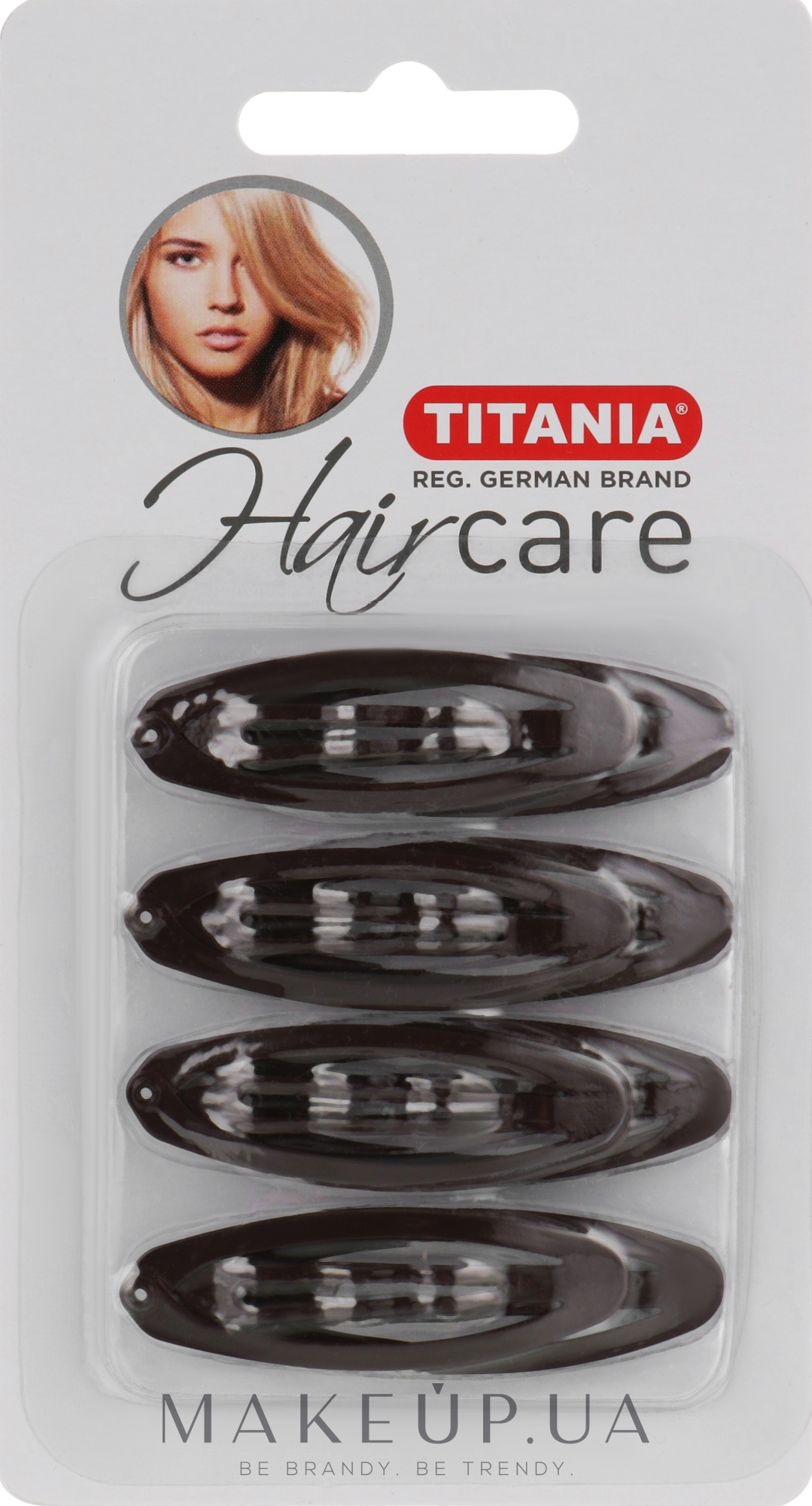 Заколки для волос "Oval Medium", 8шт, коричневые - Titania — фото 8шт