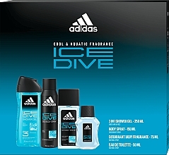 Парфумерія, косметика Adidas Ice Dive - Набір (edt/50ml + b/spray/150ml + deo/spray/75ml + sh/gel/250ml)