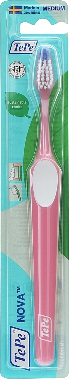 Зубна щітка, середня, рожева - TePe Supreme Toothbrush Soft — фото N1