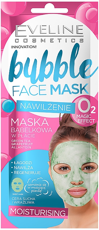 Зволожувальна маска для обличчя - Eveline Cosmetics Bubble Face Mask