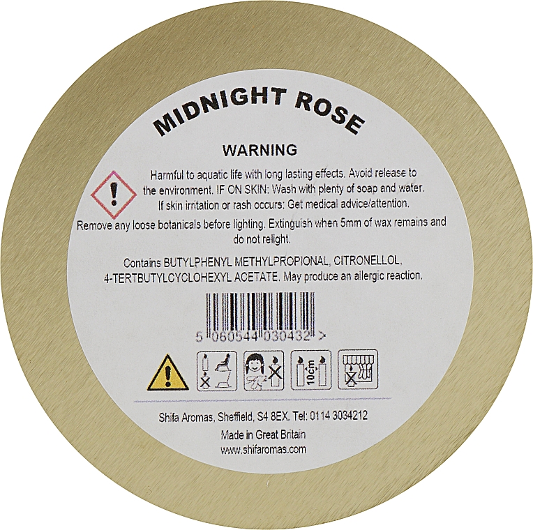 Свеча в жестяной баночке - Shifa Aromas Candle Tins Midnight Rose — фото N2
