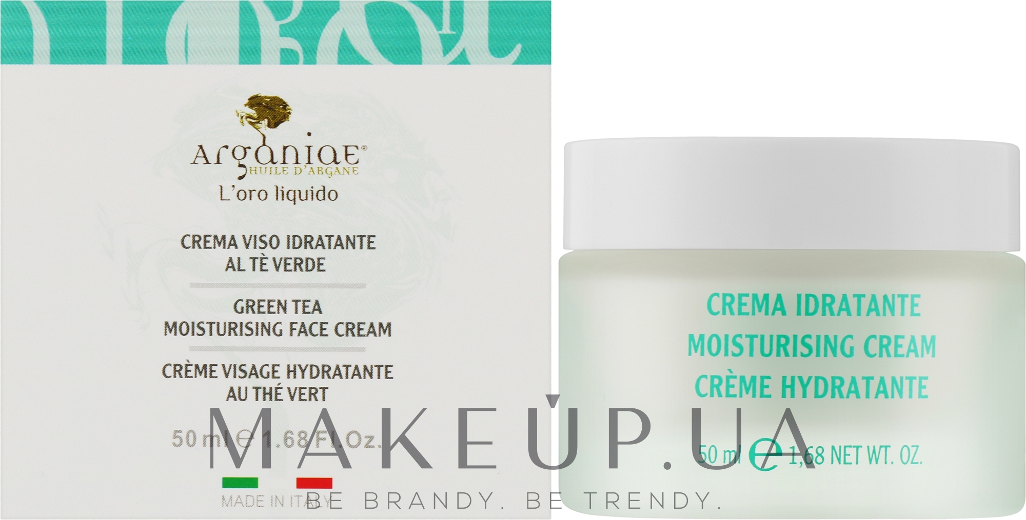 Зволожувальний крем для обличчя із зеленим чаєм - Arganiae Green Tea Moisturizing Face Cream — фото 50ml