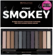 Духи, Парфюмерия, косметика Палетка из 12 теней - Makeup Revolution Iconic Smokey Palette