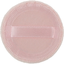 Пуховка тканинна для пудри "Коло", рожева зі стрічкою №979 - Dark Blue Cosmetic — фото N2