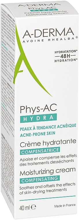 Восстанавливающий крем для проблемной кожи лица - A-Derma Phys-AC Hydra Compensating Cream — фото N3