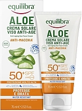 Духи, Парфюмерия, косметика Солнцезащитный крем для лица - Equilibra Aloe Anti-Aging Sun Face Cream SPF 50+