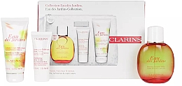 Духи, Парфюмерия, косметика Clarins Eau Des Jardins - Набор (edt/100ml + b/cr/100ml + scrub/30ml + bag)