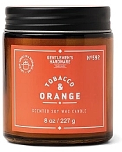 Духи, Парфюмерия, косметика Ароматическая свеча в банке - Gentleme's Hardware Scented Soy Wax Glass Candle 592 Tobacco & Orange