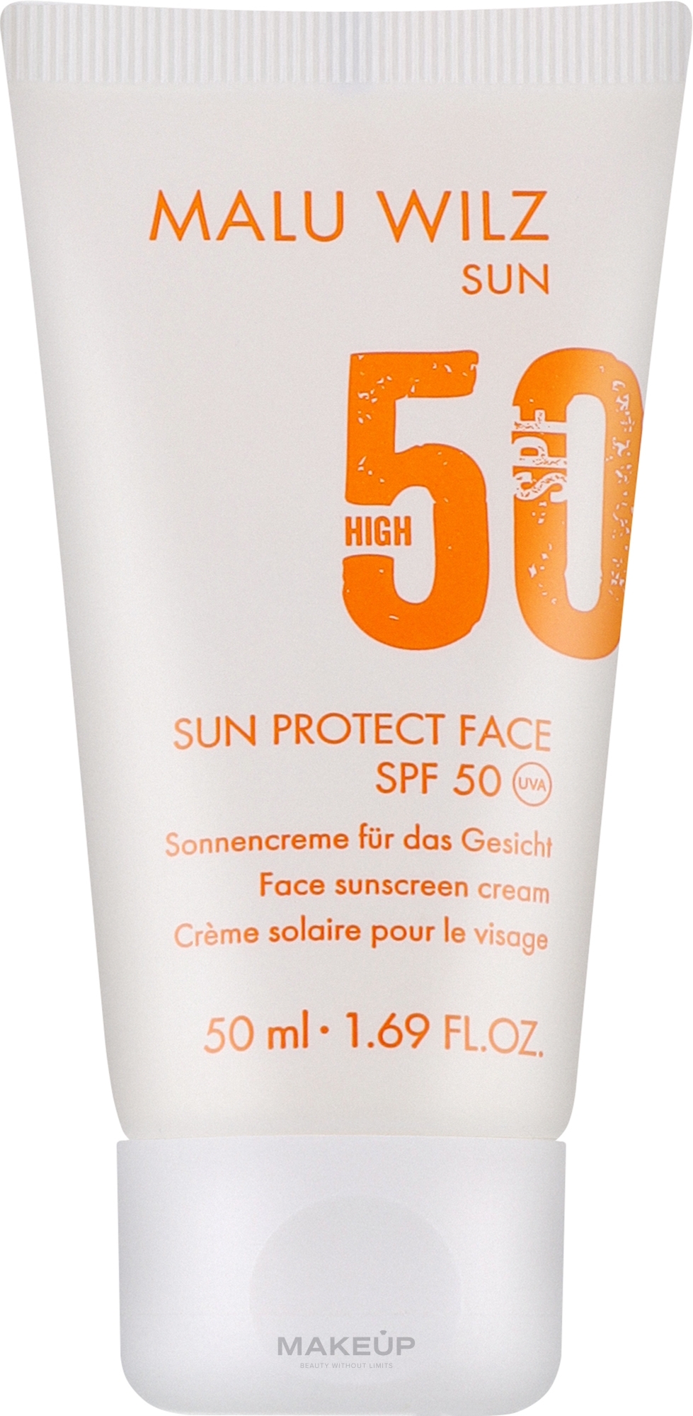 Солнцезащитный крем для лица с SPF 50 - Malu Wilz Sun Protect Face SPF 50 — фото 50ml