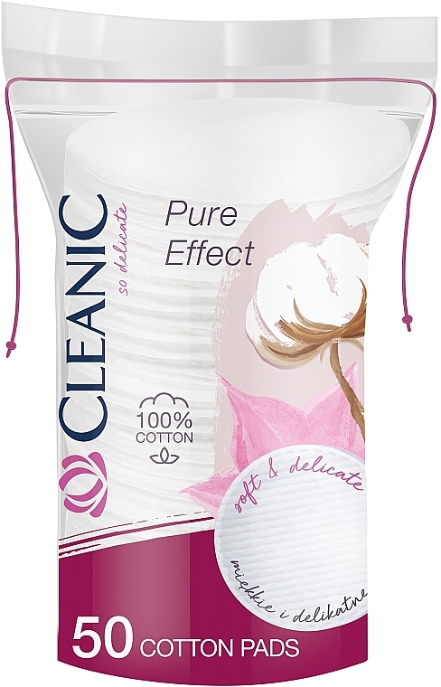 Диски ватные косметические круглые, 50шт - Cleanic Pure Effect