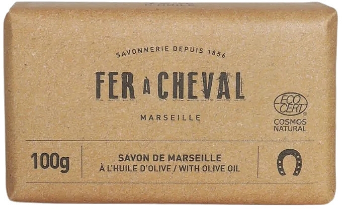 Натуральне рослинне мило, куб - Fer A Cheval Vegetal Marseille Soap Cube — фото N1