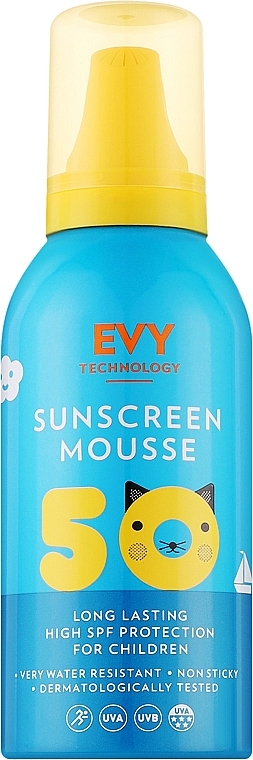 Сонцезахисний мус для дітей - EVY Technology Sunscreen Mousse For Children SPF50 — фото N1