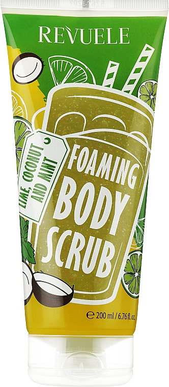 Пінливий скраб для тіла "Лайм, кокос і м'ята" - Revuele Foaming Body Scrub Lime, Coconut and Mint — фото N1
