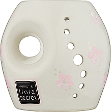 Аромалампа "Ирис", молочная с розовыми цветами - Flora Secret — фото N1