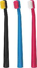 Набор зубных щеток "X", ультрамягких, сине-розовая + розово-белая + черно-желтая - Spokar X — фото N2
