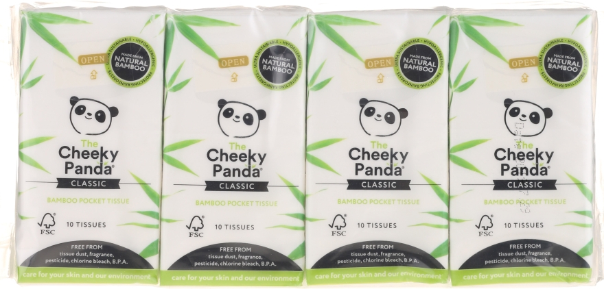 Носові хустинки з 100% бамбука - The Cheeky Panda Classic Bamboo Pocket Tissue — фото N1