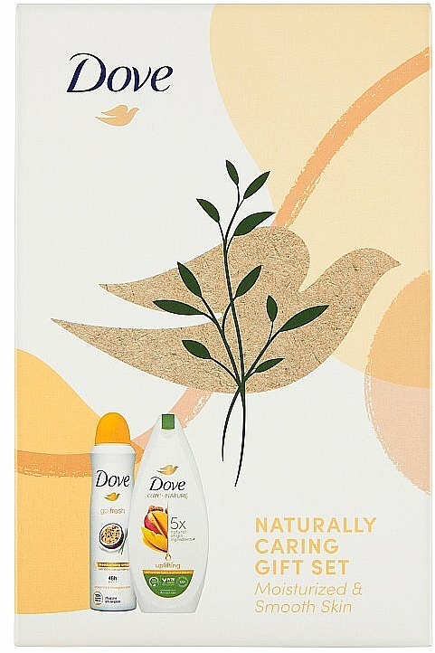 Набір - Dove Naturally Caring Gift Set (sh/gel/250ml + deo/spray/150ml) — фото N3