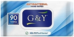 Салфетки влажные дезинфицирующие для рук, с клапаном 90 шт. - G&Y Antibacterial Hand Wipes — фото N1