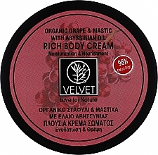 Парфумерія, косметика Крем для зволоження і живлення тіла - Velvet Love for Nature Organic Grape & Mastic Cream