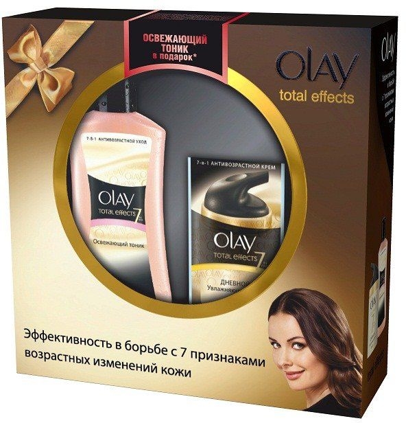 Набор "Борьба с 7 признаками возрастных изменений" - Olay Total Effects 7 In One (cr/50ml + tonik/200ml)