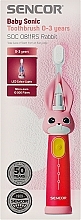 Дитяча електрична зубна щітка, до 3 років, рожева - Sencor Baby Sonic Toothbrush 0-3 Years SOC 0811RS Rabbit — фото N2