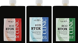 Набір - Akira Eco Btox Hair Clinic 01 ,02, 03 (h/mask/3*1000ml) — фото N1