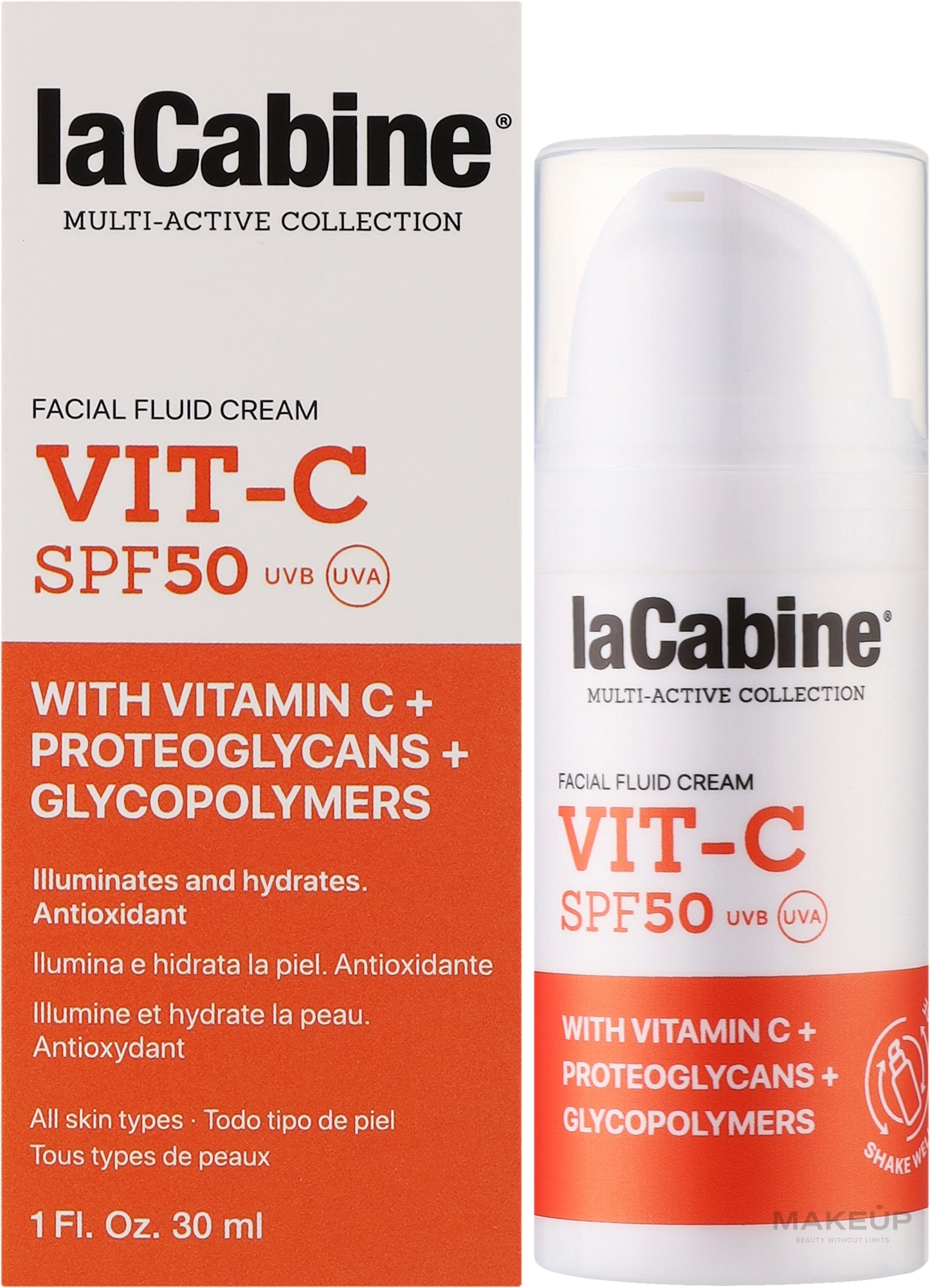 Крем-флюїд для обличчя - La Cabine VIT-C Facial Fluid Cream SPF50 — фото 30ml