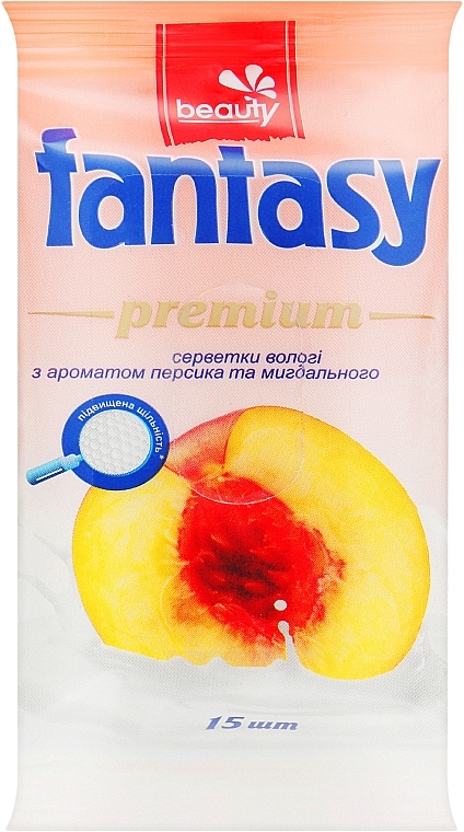 Вологі серветки з ароматом персика та мигдального молочка - Fantasy Beauty Premium — фото N1