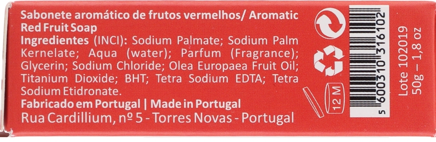 Натуральне мило "Червоні фрукти", ластівки - Essencias De Portugal Senses Red Fruits Soap — фото N3