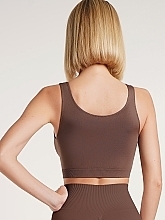 Топ безшовний на широких бретелях "Tank Top", deep taupe - Giulia — фото N2