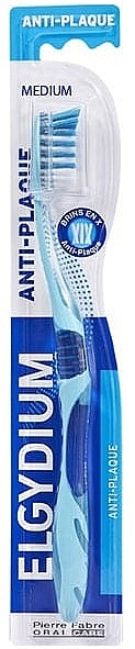 Зубна щітка "Антиналіт" середня, блакитна - Elgydium Anti-Plaque Medium Toothbrush — фото N1