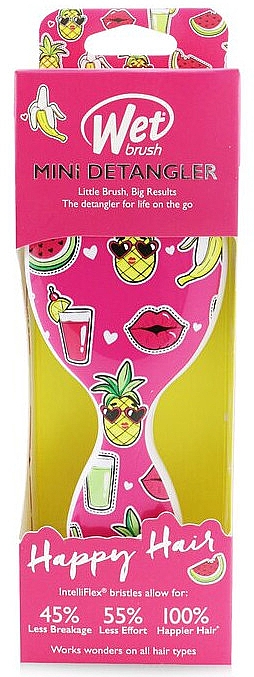 Мініщітка для волосся - Wet Brush Mini Detangler Happy Hair Brush Smiley Pineapple — фото N2