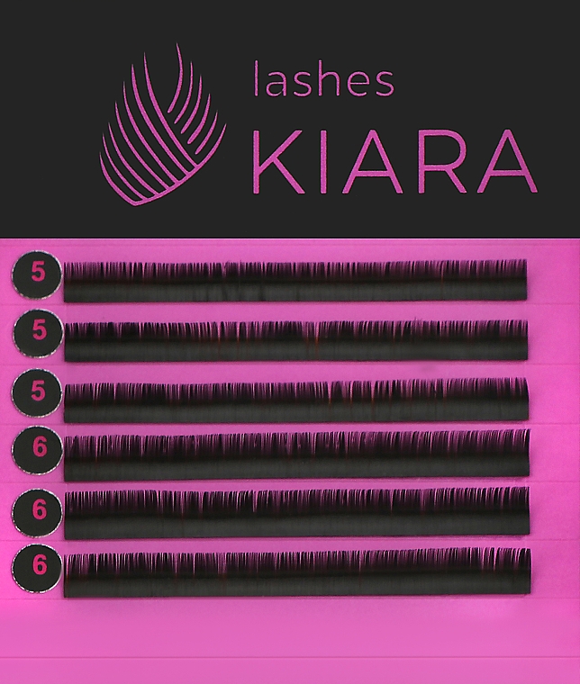 Ресницы для наращивания B 0,07 (5-6 mm) - Kiara Lashes — фото N2
