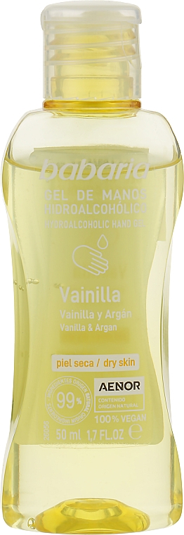 Гель-антисептик с ванилью и аргановым маслом - Babaria Argan Oil — фото N1