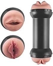 Парфумерія, косметика Двосторонній мастурбатор - LoveToy Training Master Double Side Stroker Pussy & Mouth Flesh