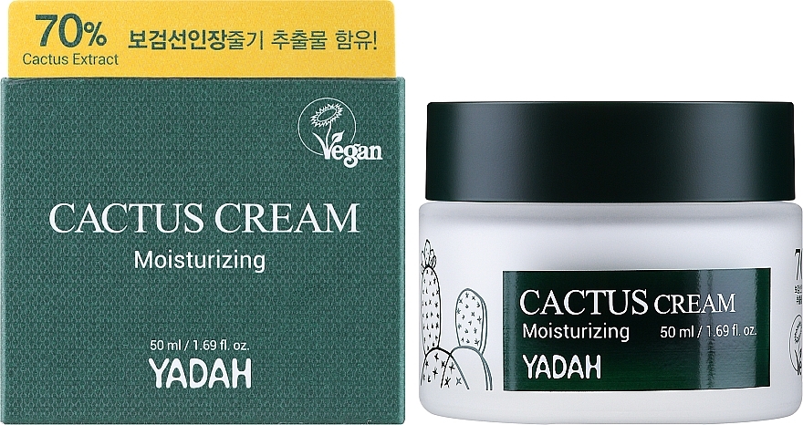 Зволожувальний крем для обличчя з кактусом - Yadah Moisturizing Cactus Cream — фото N2