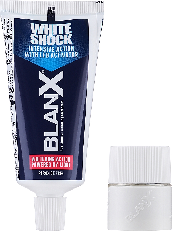 Зубная паста "Вайт шок" с Led колпачком - Blanx White Shock With Blanx LED Bite — фото N1