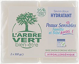 Тверде мило для чутливої шкіри - L'Arbre Vert Family & Baby Sensitive Soap — фото N1