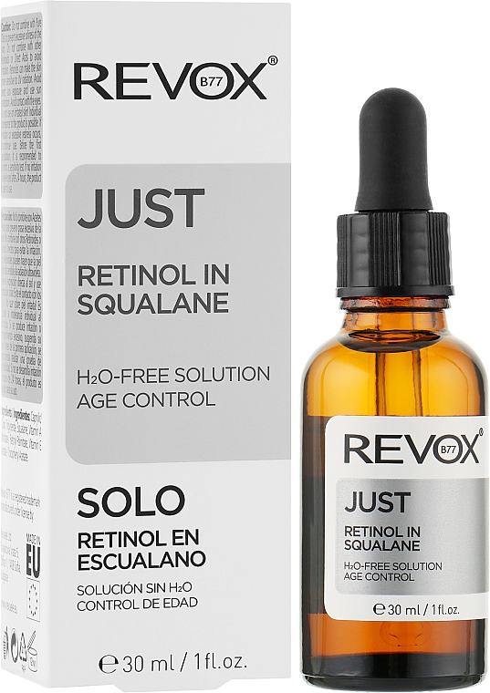 Антивозрастная сыворотка для лица с ретинолом и скваланом - Revox B77 Just Retinol In Squalane H20-Free Solution Age Control — фото N2