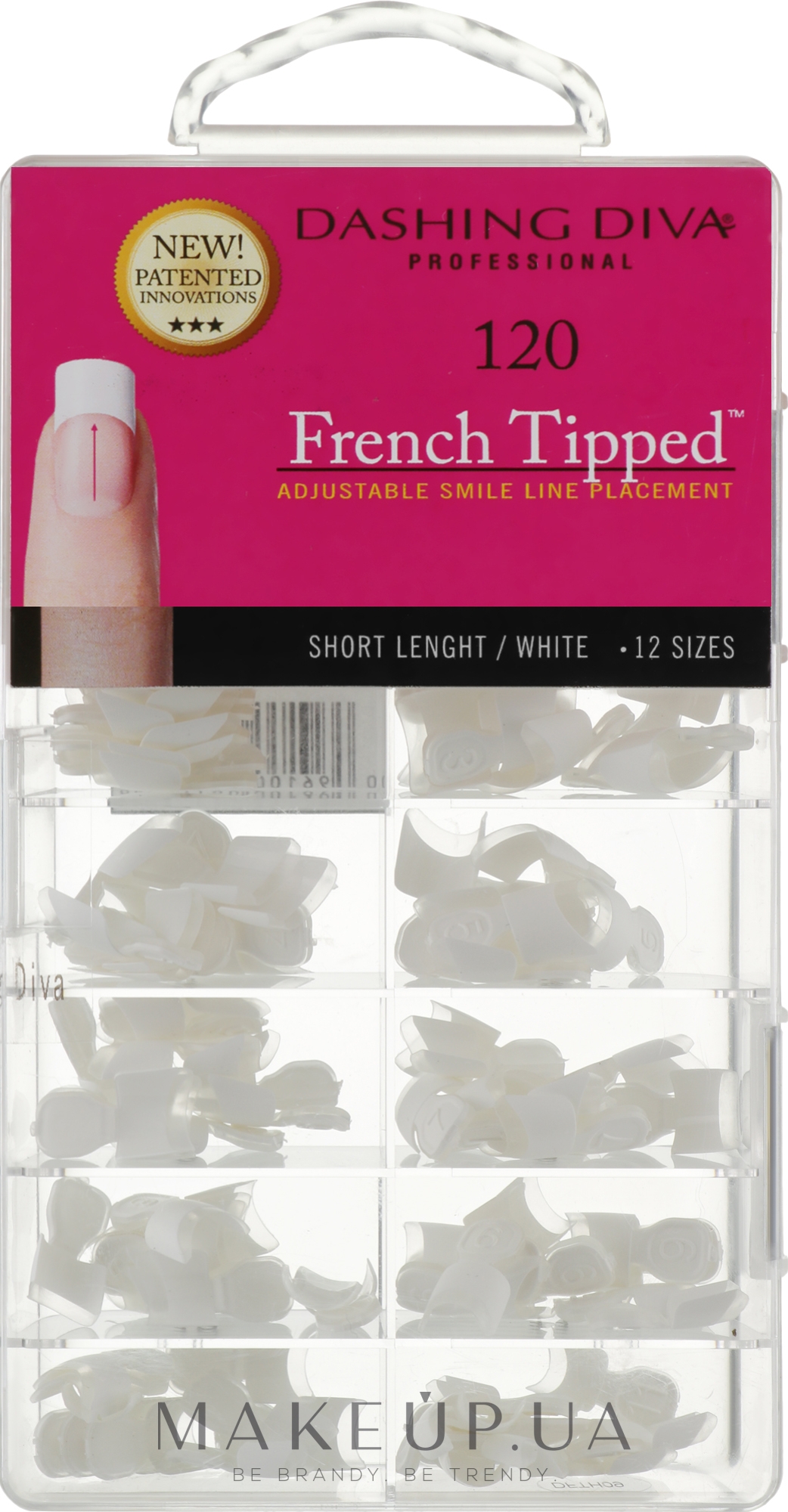 Тіпси короткі - Dashing Diva French Tipped Short White 120 Tips — фото 120шт