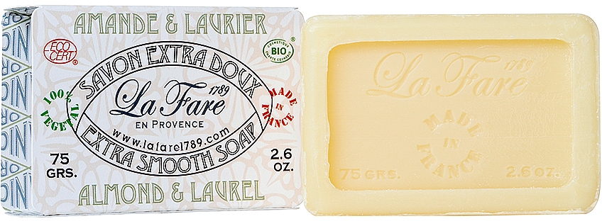 Екстра ніжне мило "Мигдаль та лавр" - La Fare 1789 Extra Smooth Soap Almond And Laurel — фото N1