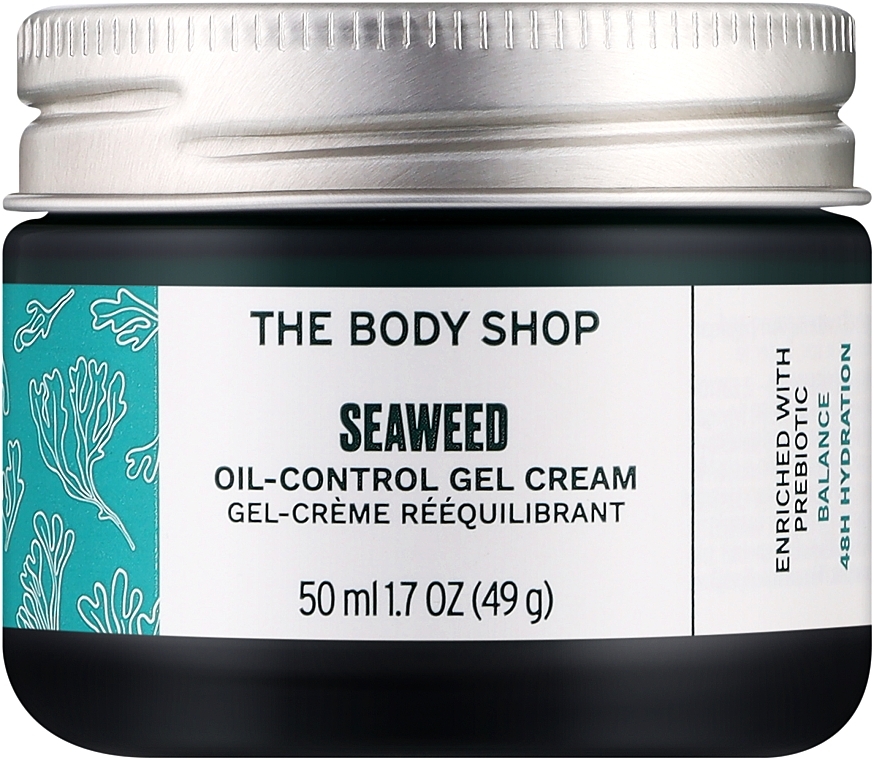 Крем-гель для контролю жирності шкіри "Морські водорості" - The Body Shop Seaweed Oil-Control Gel Cream (скляна банка) — фото N1