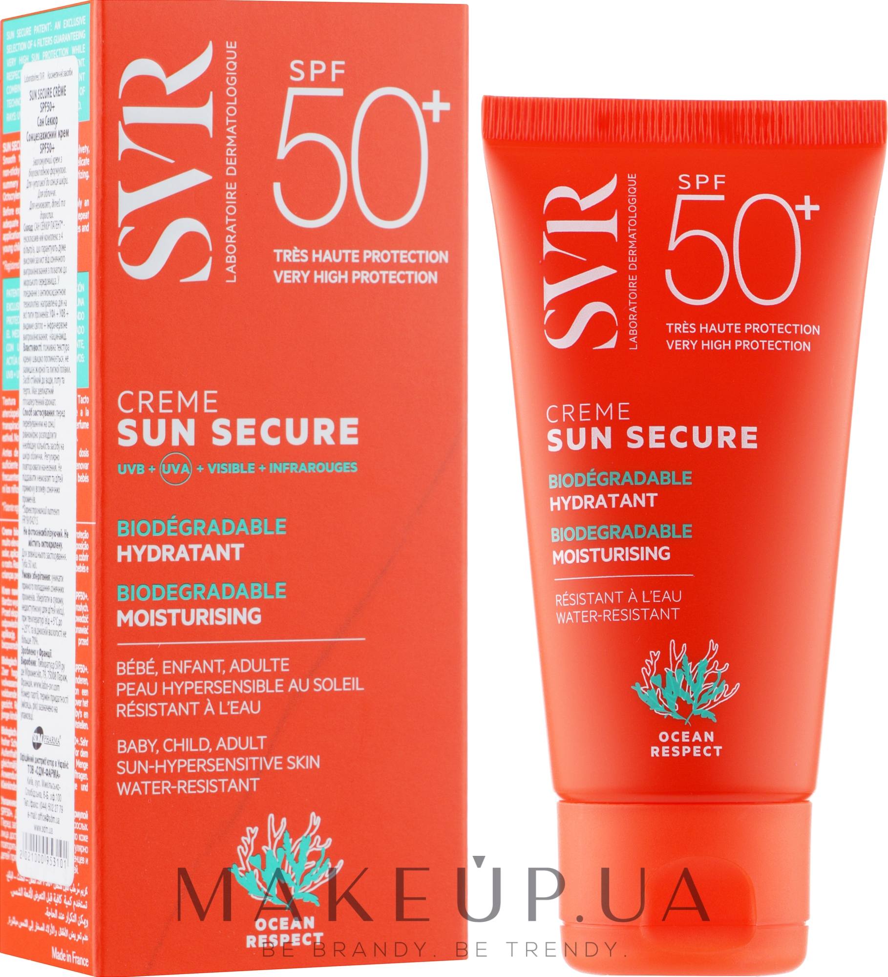Солнцезащитный крем - SVR Sun Secure Biodegradable Moisturizing Cream  — фото 50ml