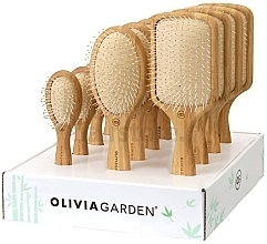 Парфумерія, косметика Набір щіток для волосся, 12 шт. - Olivia Garden Bamboo Touch Nylon Display